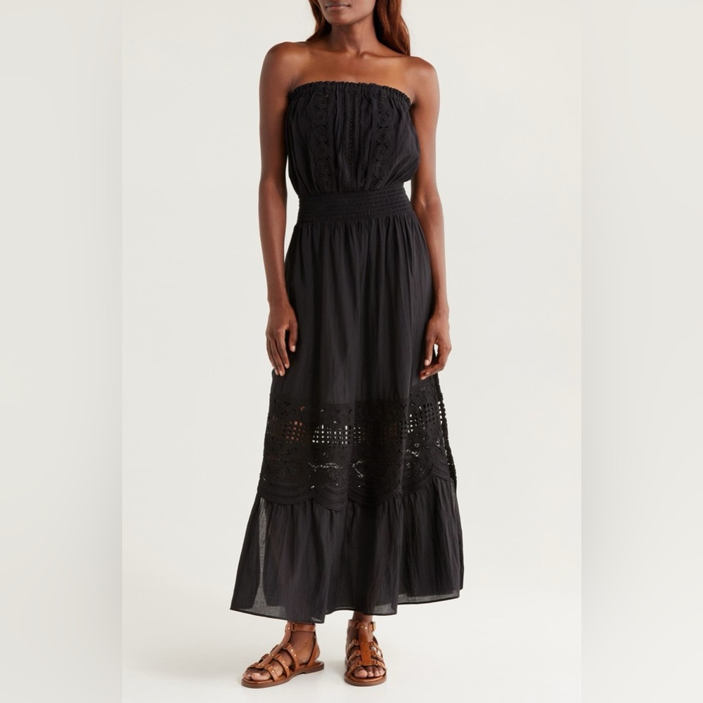 Ramy Brook Cambridge Lace Inset Strapless Dress Black Size XXS